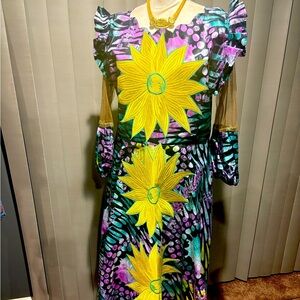 Embellished African Kaftan Cotton Long Dress Women